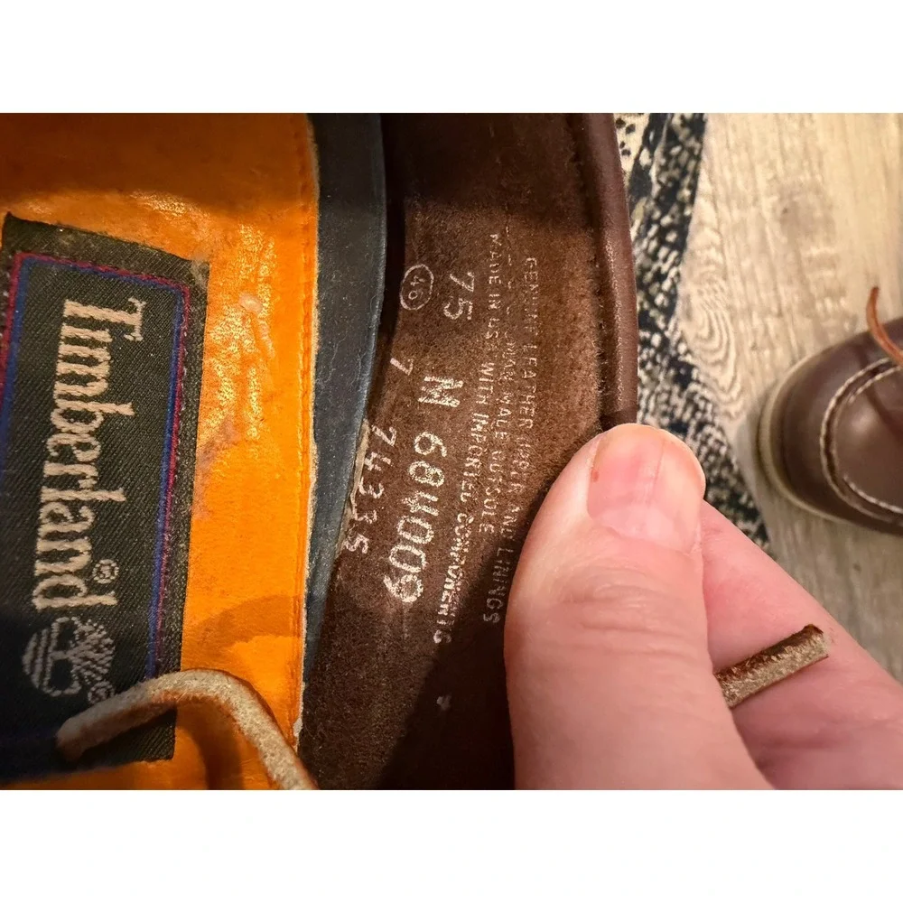 Timberland Mens Boat Shoes Genuine Leather Brown 7.5 M